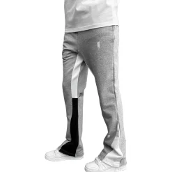 SIARR Flared Joggers Grey Paint< Bottoms|Sweatpants