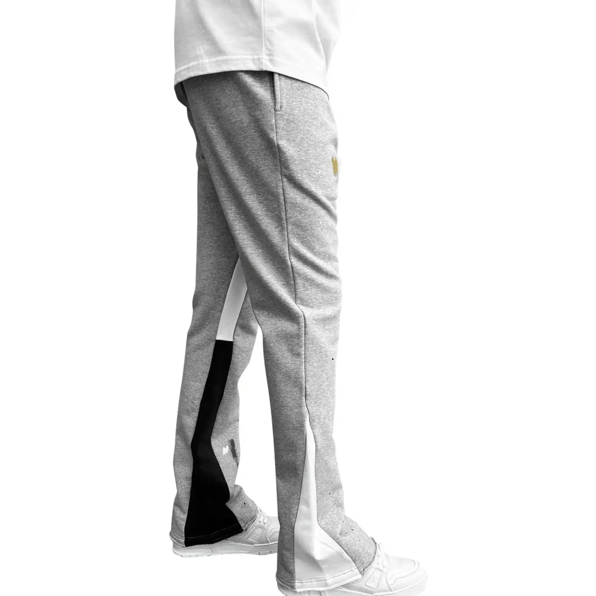 SIARR Flared Joggers Grey Paint< Bottoms|Sweatpants