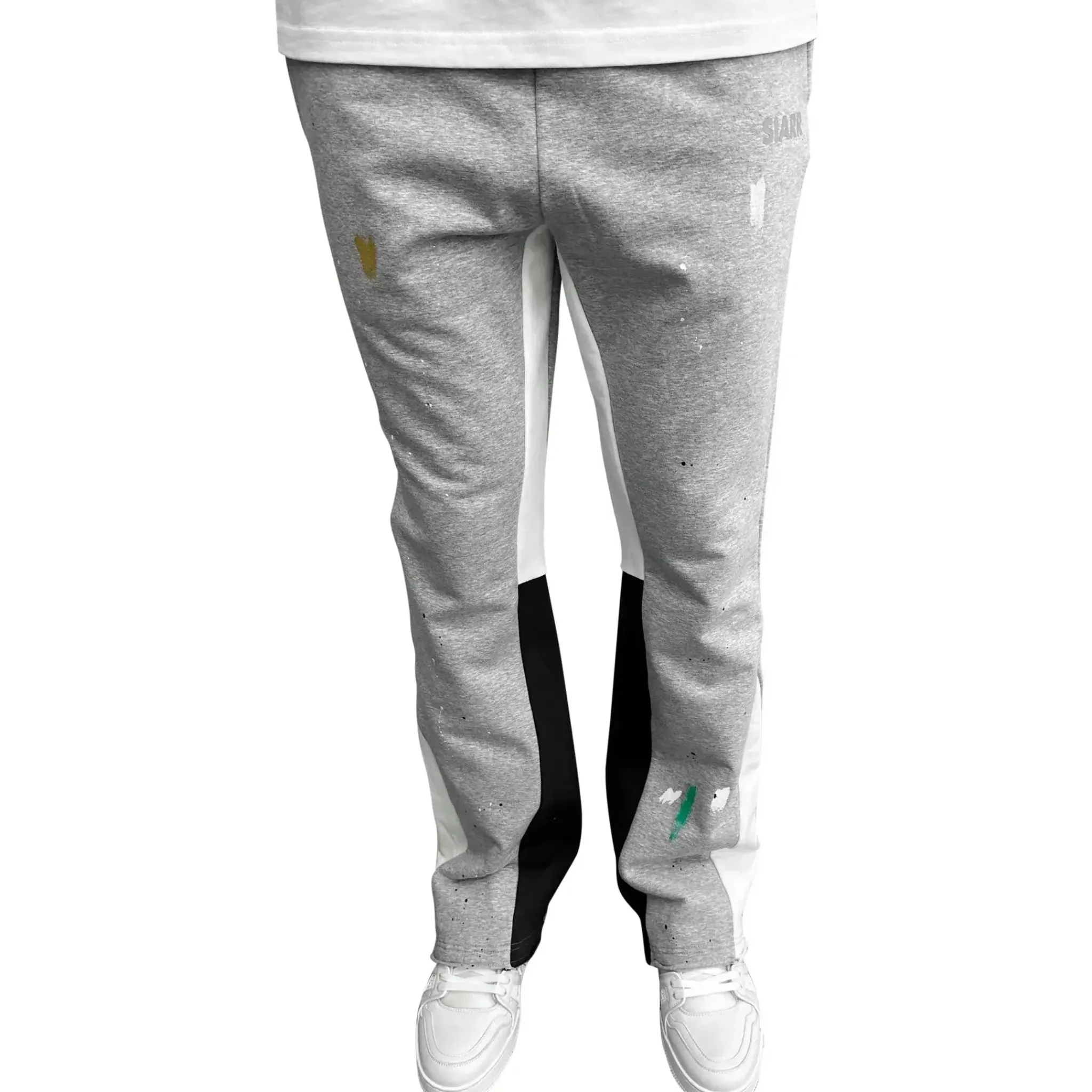 SIARR Flared Joggers Grey Paint< Bottoms|Sweatpants