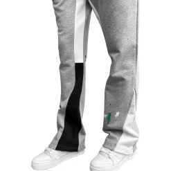 SIARR Flared Joggers Grey Paint< Bottoms|Sweatpants