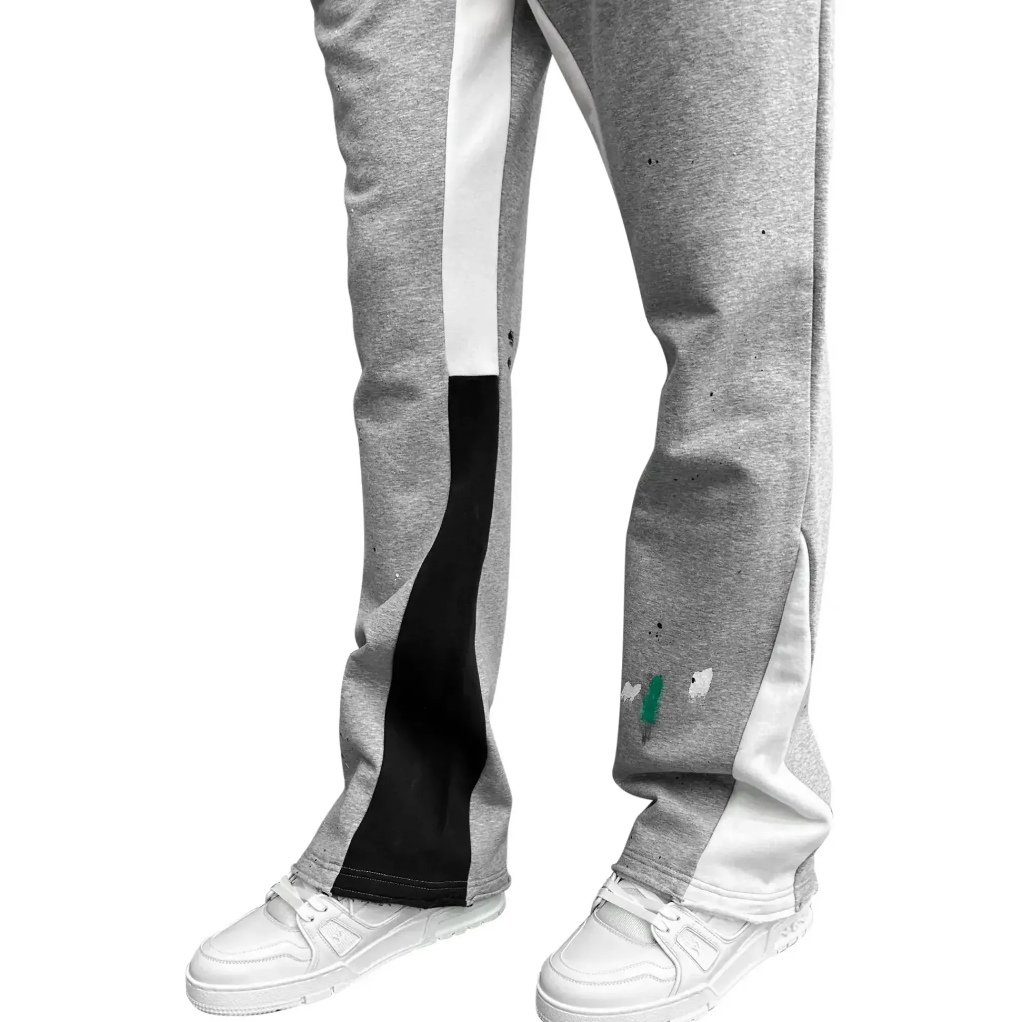 SIARR Flared Joggers Grey Paint< Bottoms|Sweatpants