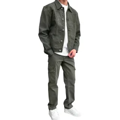 SIARR Green Denim Jacket & Cargo Pants< Cargo Pants|Bottoms