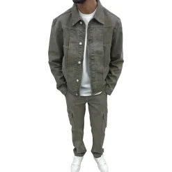 SIARR Green Denim Jacket & Cargo Pants< Cargo Pants|Bottoms