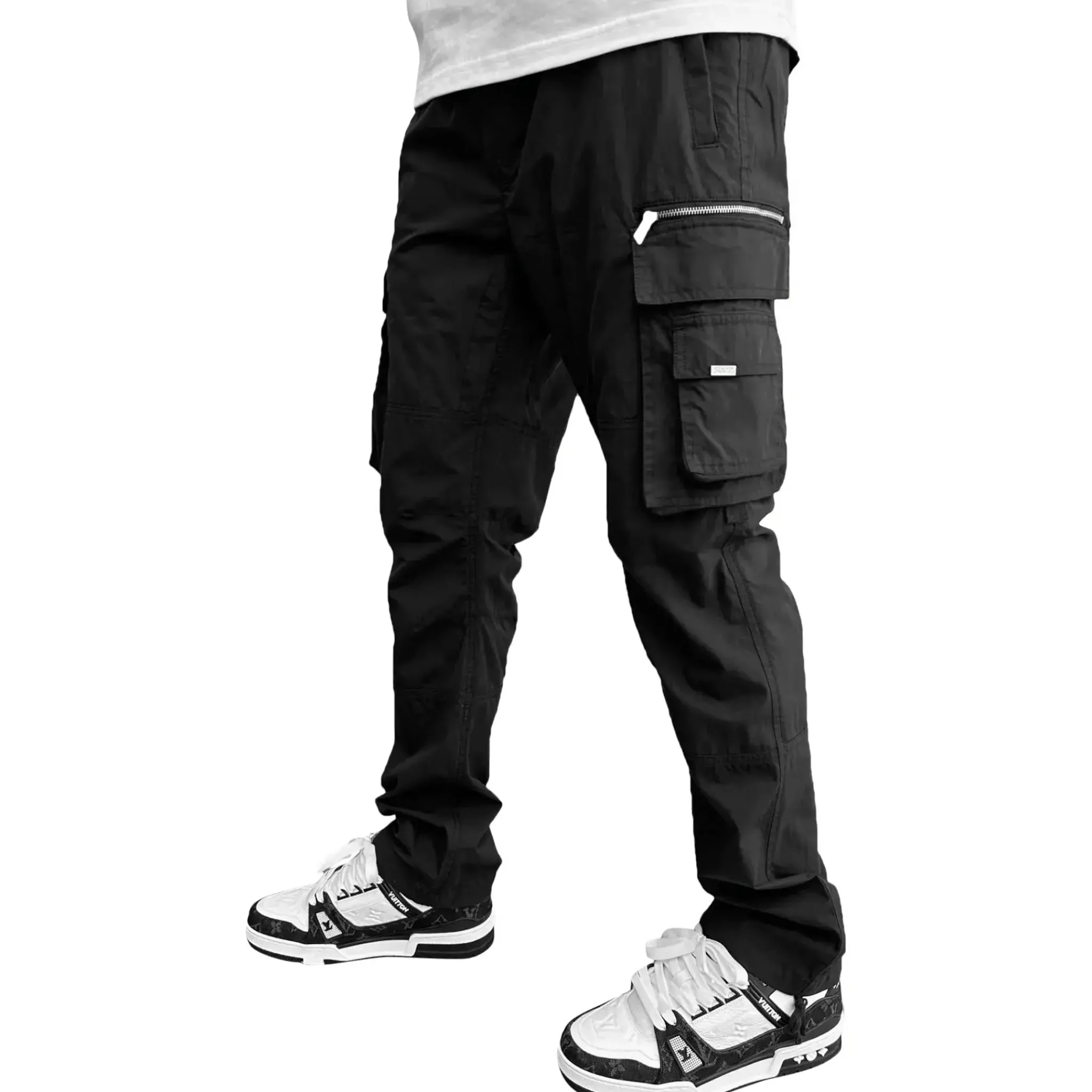 SIARR Military Black Cargo Pants< Cargo Pants|Bottoms