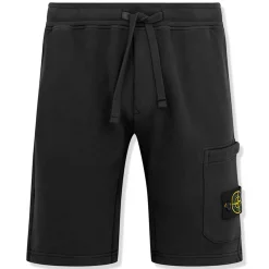Stone Island Black Cotton Shorts< Shorts