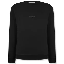 Stone Island Dial Logo Black Sweatshirt< Sweatshirts & Hoodies