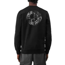 Stone Island Dial Logo Black Sweatshirt< Sweatshirts & Hoodies