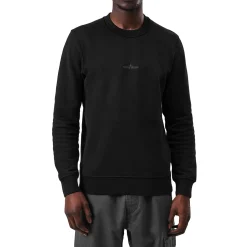 Stone Island Dial Logo Black Sweatshirt< Sweatshirts & Hoodies