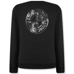 Stone Island Dial Logo Black Sweatshirt< Sweatshirts & Hoodies