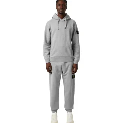 Stone Island Logo Grey Hoodie< Sweatshirts & Hoodies
