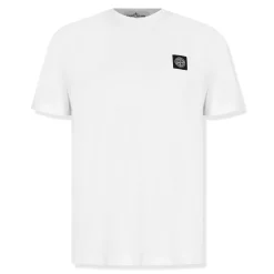 Stone Island Patch Logo White T Shirt< T-shirts