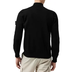 Stone Island Quarter Zip Black Knit Sweatshirt< Sweatshirts & Hoodies