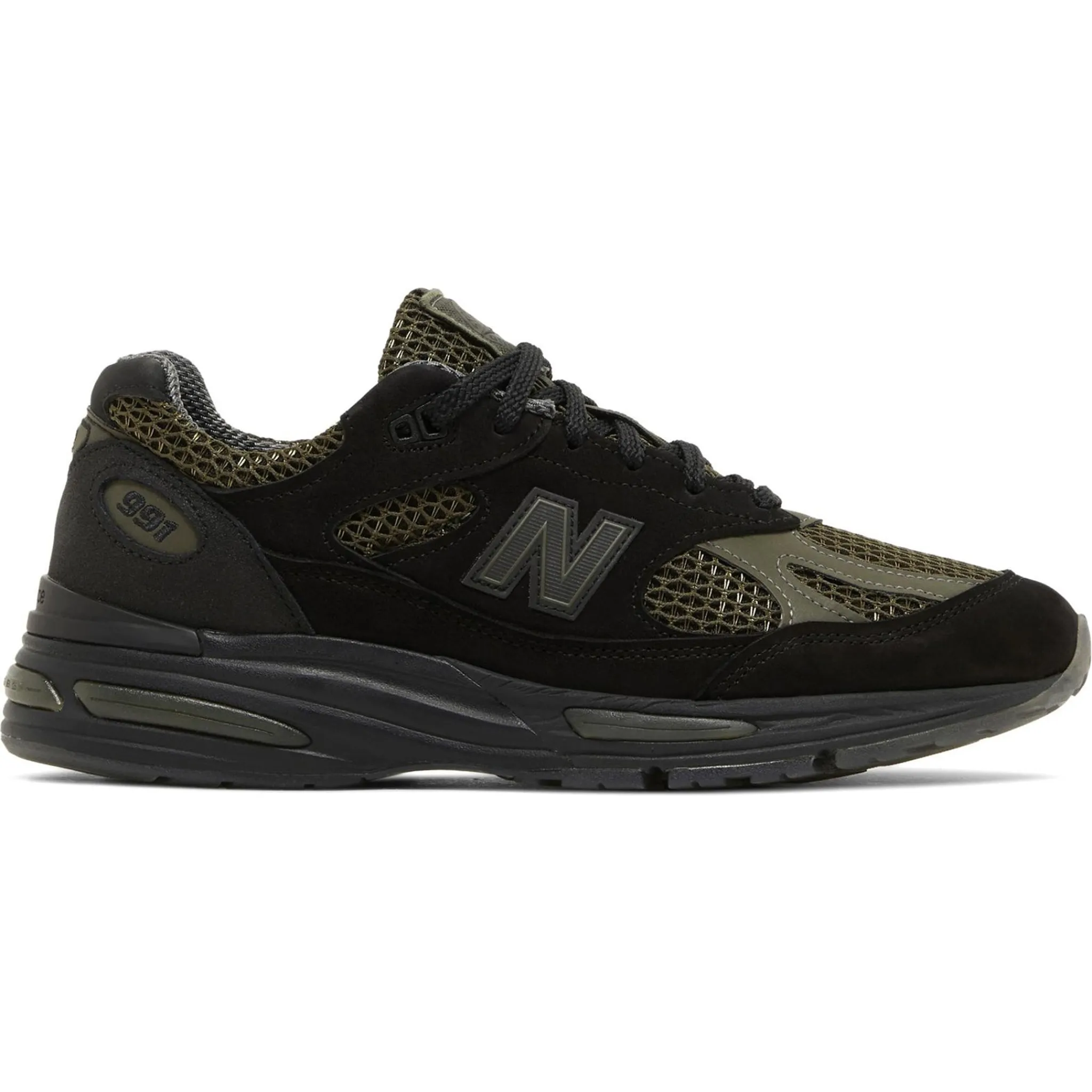 New Balance Stone Island x 991v2 MiUK Black Olive< Black Trainers|Trainers