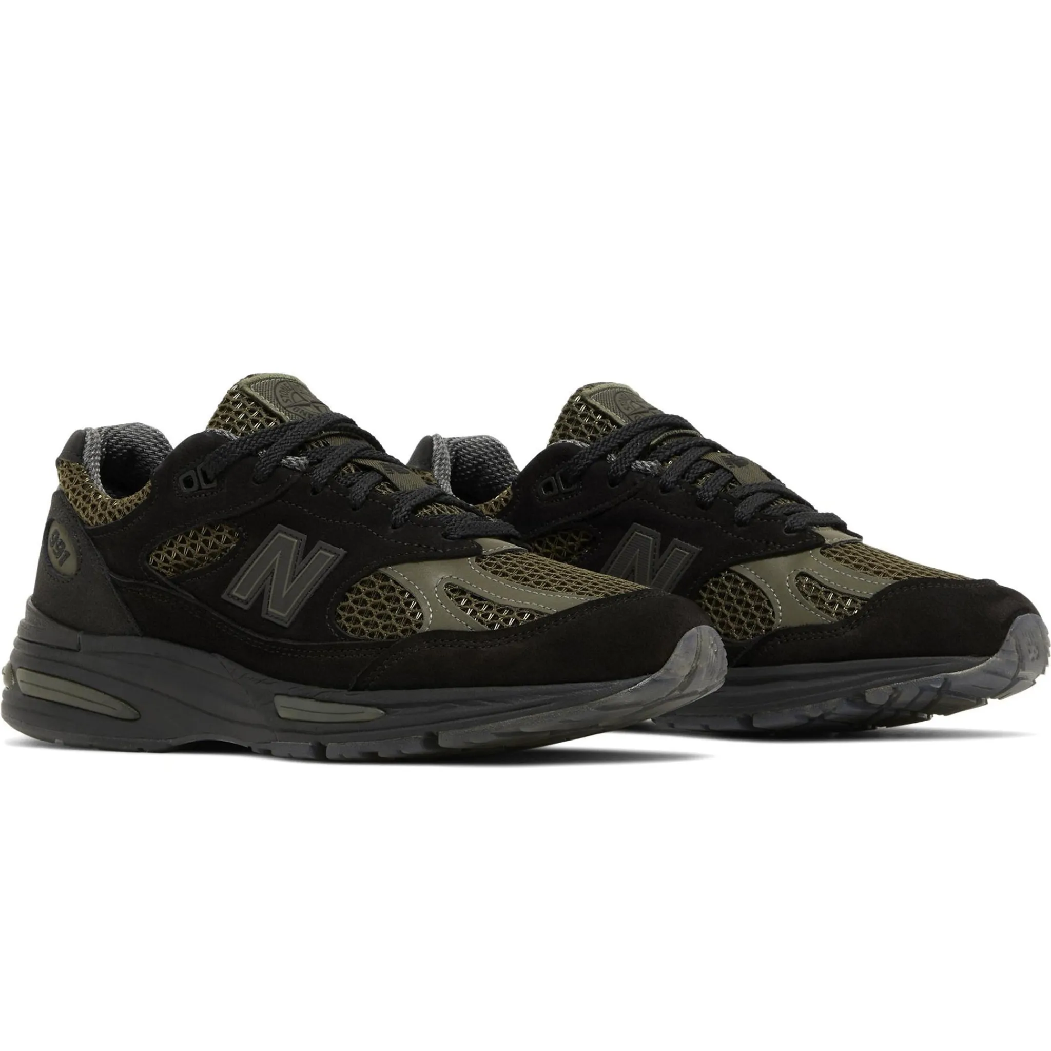 New Balance Stone Island x 991v2 MiUK Black Olive< Black Trainers|Trainers