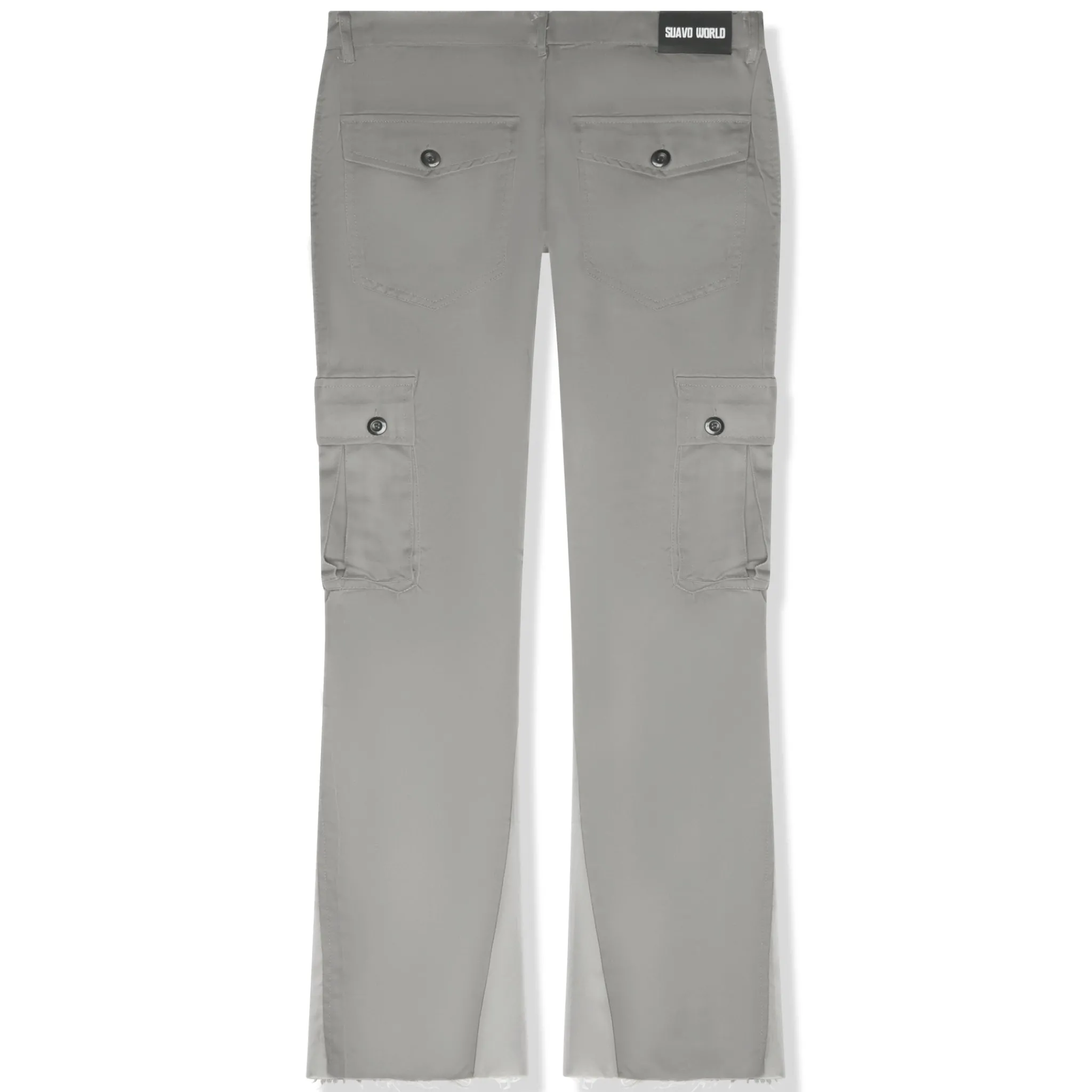 Suavo World Cargo Flare Trousers Grey< Cargo Pants|Bottoms