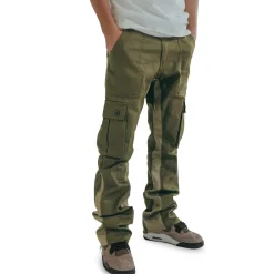 Suavo World Cargo Flare Trousers Khaki< Cargo Pants|Bottoms