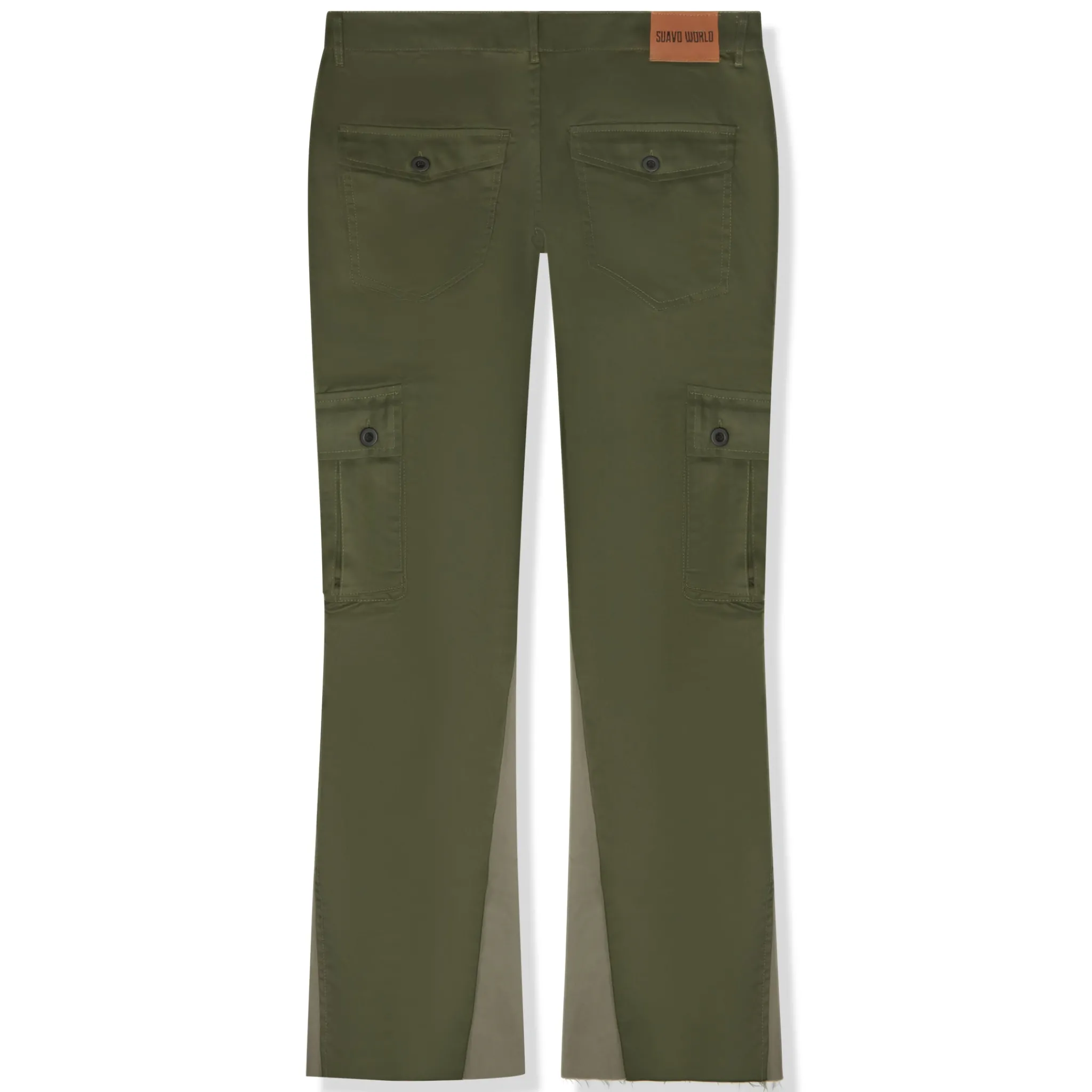 Suavo World Cargo Flare Trousers Khaki< Cargo Pants|Bottoms