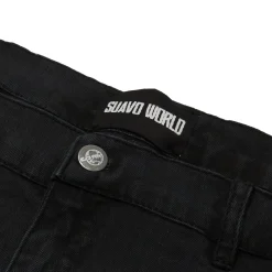 Suavo World Flare Denim Washed Black< Bottoms|Jeans