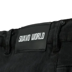 Suavo World Flare Denim Washed Black< Bottoms|Jeans