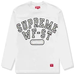Supreme Athletic Studded L/S White T Shirt< T-shirts