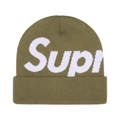 Supreme Big Logo Beanie Olive (FW24)< Hats & Caps