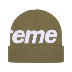 Supreme Big Logo Beanie Olive (FW24)< Hats & Caps