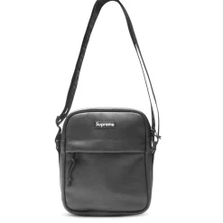 Supreme Black Leather Shoulder Bag (FW24)< Cross Body Bags|Bags