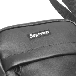 Supreme Black Leather Shoulder Bag (FW24)< Cross Body Bags|Bags