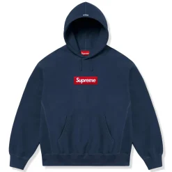 Supreme Box Logo Navy Hoodie (FW24)< Sweatshirts & Hoodies