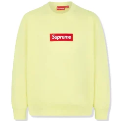 Supreme Box Logo Pale Yellow Sweatshirt (FW22)< Sweatshirts & Hoodies