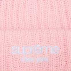 Supreme Classic Logo Chunky Ribbed Pink Beanie (FW24)< Hats & Caps