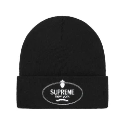 Supreme Crest Beanie Black< Hats & Caps