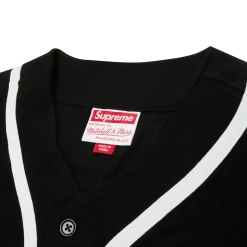 Supreme Mitchell & Ness Wool Black Baseball Jersey< T-shirts