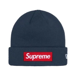 Supreme New Era Box Logo Beanie Navy (FW24)< Hats & Caps