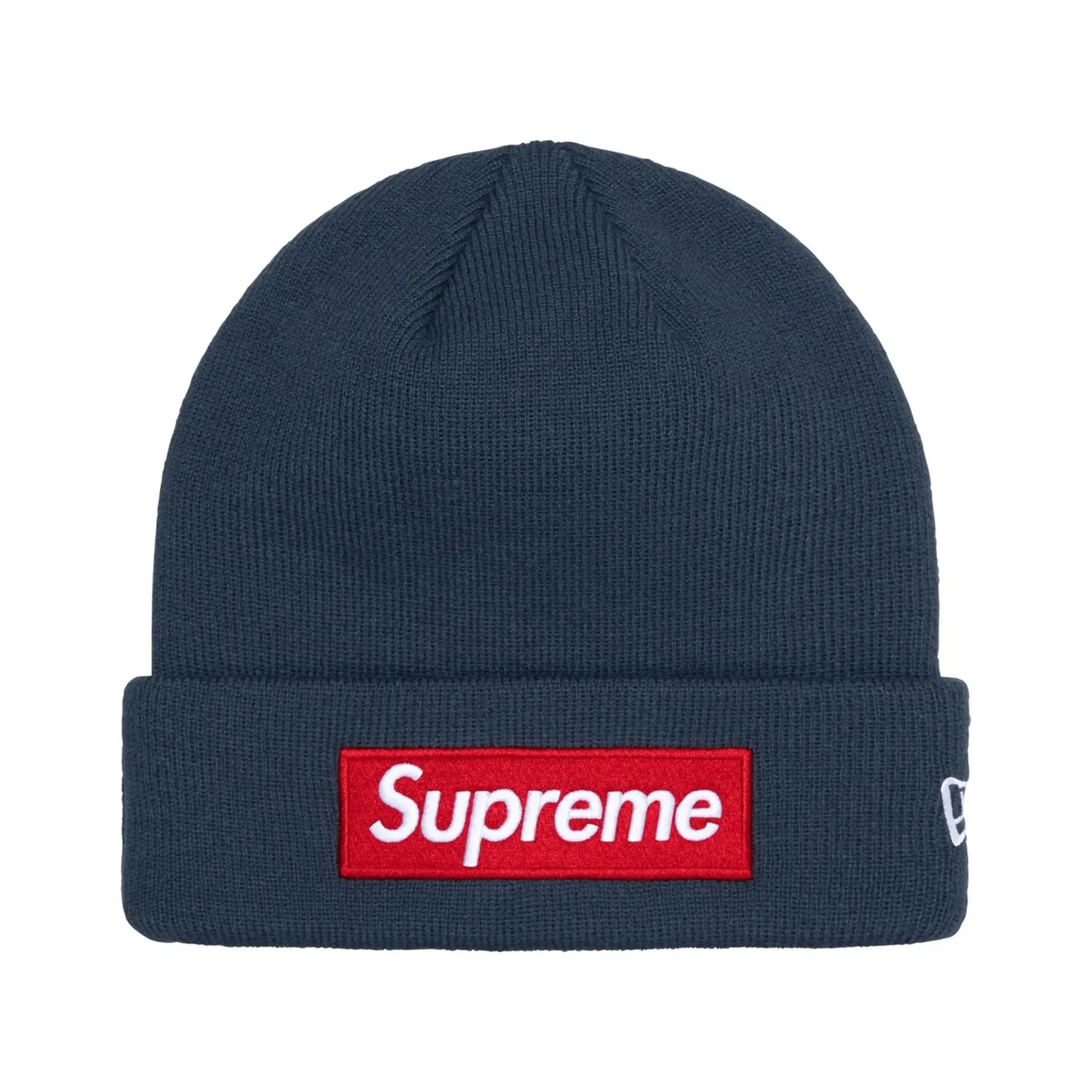 Supreme New Era Box Logo Beanie Navy (FW24)< Hats & Caps