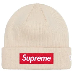 Supreme New Era Box Logo Beanie Stone (FW24)< Hats & Caps