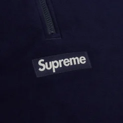 Supreme Polartec Facemask Navy Half-Zip Hoodie (FW24)< Sweatshirts & Hoodies