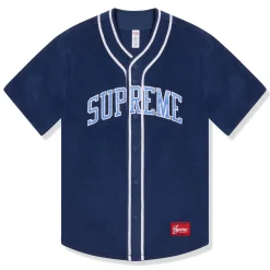 Supreme Polartec Navy Baseball Jersey< T-shirts