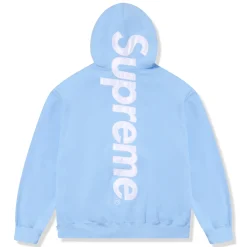 Supreme Satin Applique Light Blue Hoodie< Sweatshirts & Hoodies