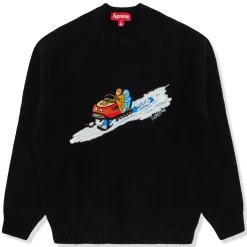 Supreme Snowmobile Black Knit Sweatshirt< Sweatshirts & Hoodies
