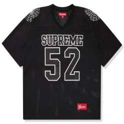 Supreme Spiderweb Black Football Jersey< T-shirts