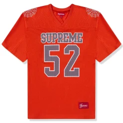 Supreme Spiderweb Orange Football Jersey< T-shirts