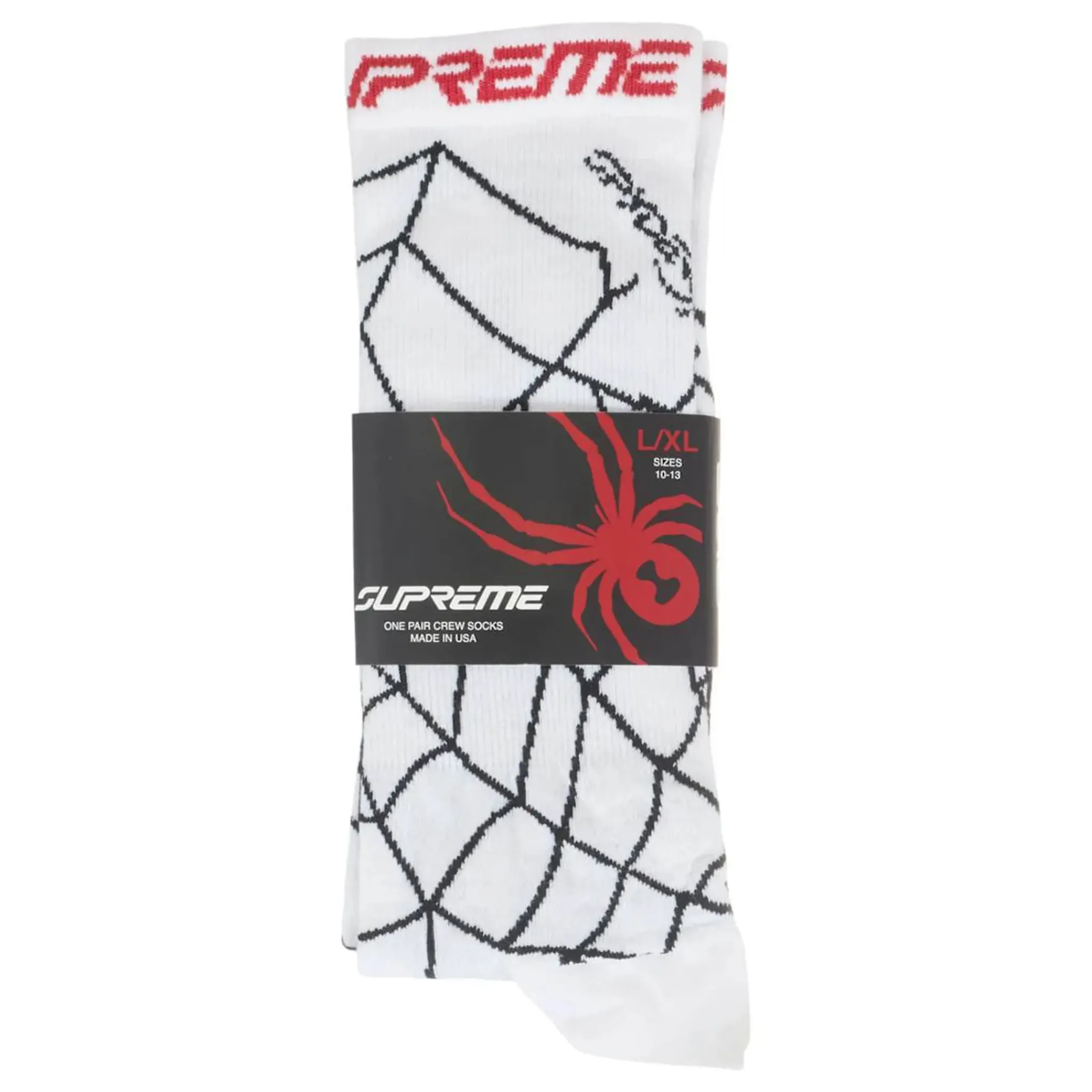 Supreme Spyder Crew Socks (1 Pack) White< Socks