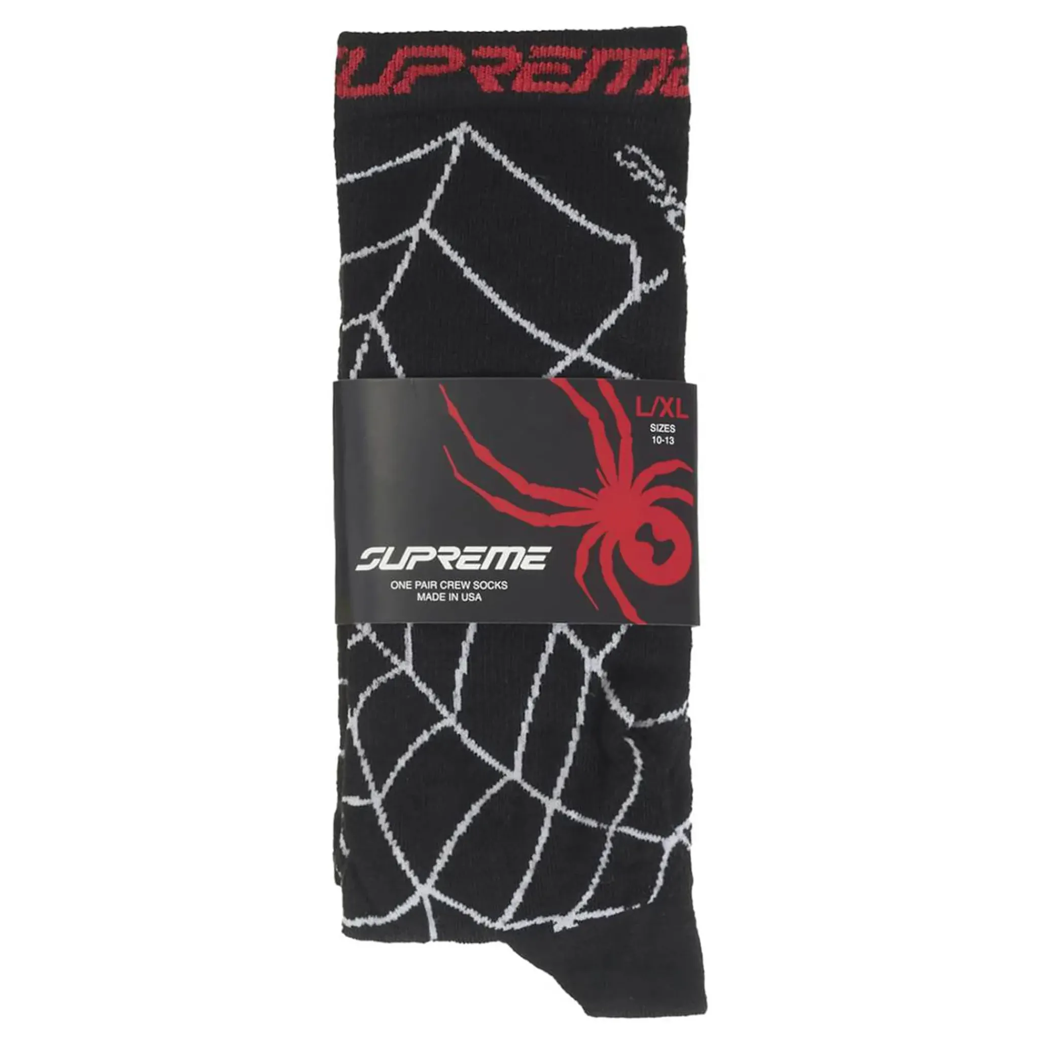Supreme Spyder Crew Socks (1 Pack) Black< Socks