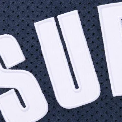 Supreme Ultrasuede Mesh Baseball Navy Blue Jersey< T-shirts