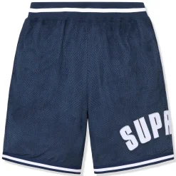 Supreme Ultrasuede Mesh Baseball Navy Blue Shorts< Shorts