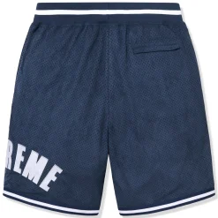 Supreme Ultrasuede Mesh Baseball Navy Blue Shorts< Shorts