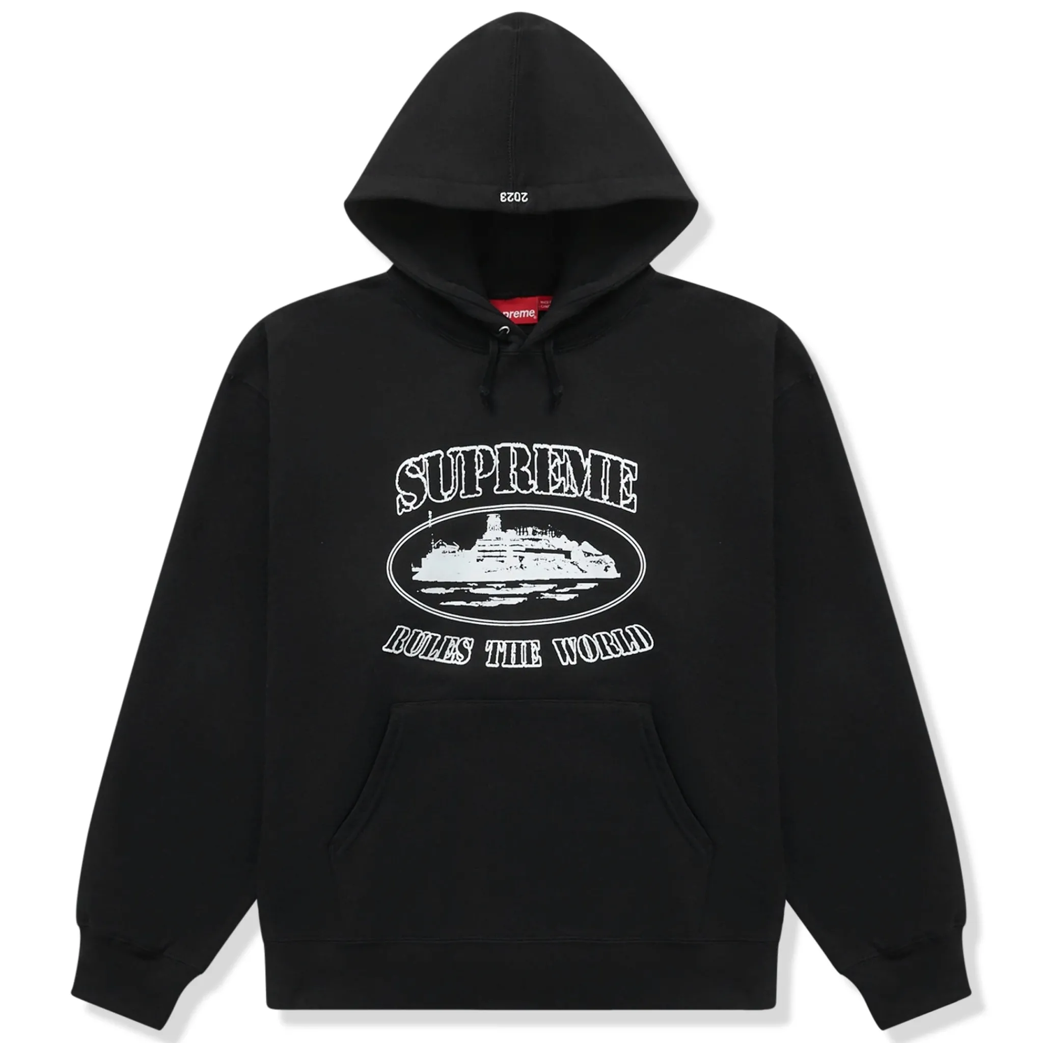 Supreme x Corteiz Rule The World Black Hoodie< Sweatshirts & Hoodies