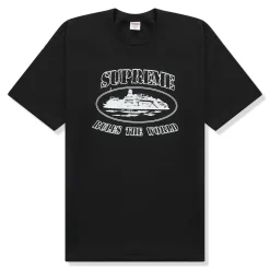 Supreme x Corteiz Rules The World Black T Shirt< T-shirts