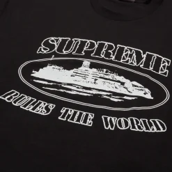 Supreme x Corteiz Rules The World Black T Shirt< T-shirts